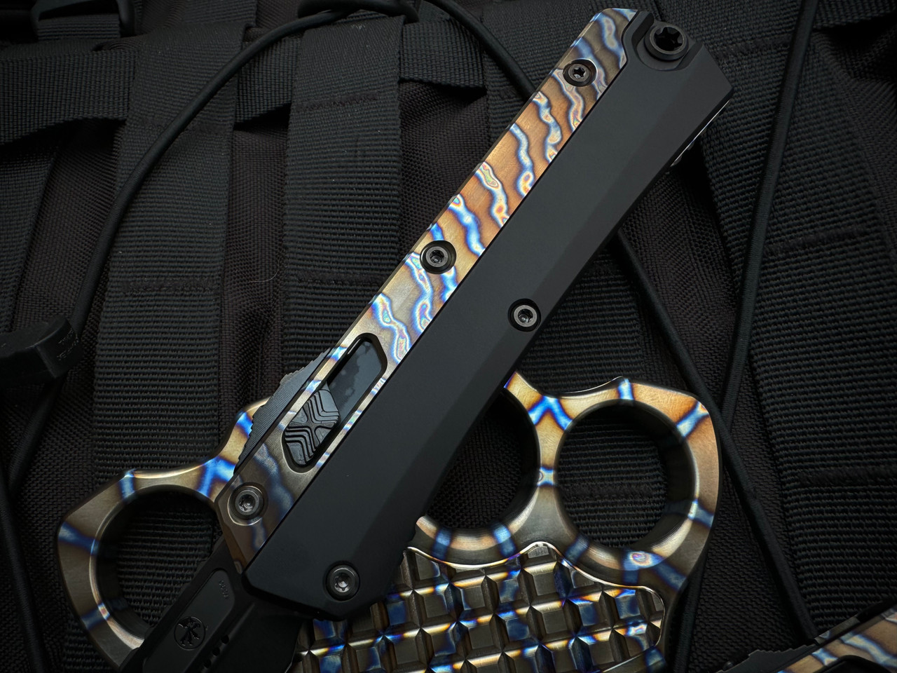 Microtech Glykon | Flamed Ti Body DLC Part Serr | NTL