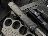 Microtech Ultratech D/E Signature Series Carbon Fiber Top Body w/ Damascus Plain Edge Blade (3.4") 122-16CFS