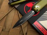 MIcrotech UTX-85 D/E OD Green Aluminum Body w/ Black Plain Edge Blade (3.1") 232-1OD