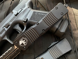 Microtech Combat Troodon D/E Black Aluminum Body w/ Two Tone Black Full Serrated Blade (3.8") 142-3T