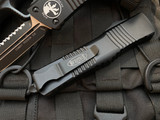 Microtech Combat Troodon D/E Black Aluminum Body w/ Two Tone Black Full Serrated Blade (3.8") 142-3T