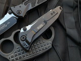 Microtech Socom Elite T/E Black Aluminum Body w/ Two Tone Black Plain Edge Blade (4") 161-1T