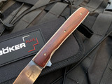 Boker Plus Urban Trapper Flipper Titanium Cocobolo Wood Inlaid Body w/ VG10 Rubbed Satin Plain Edge Blade (3.43”) 01BO734
