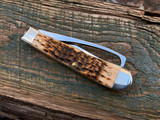 Case Amber Bone Peach Seed Jig Equestrian's Knife