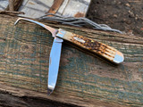 Case Amber Bone Peach Seed Jig Equestrian's Knife