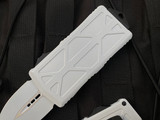 Microtech Exocet Stormtrooper D/E White Aluminum Body w/ White Plain Edge Blade (1.9”) 157-1ST