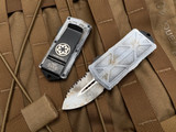 Microtech Exocet D/E Sandtrooper Aluminum Body w/ Sandtrooper Full Serrated Blade (1.9") 157-3SA