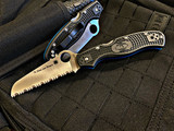 Spyderco Rescue 3 Lightweight Thin Blue Line Back Lock Full Serrated Folder-Knives-Spyderco-Mimeocase Tactical/ Nashville Tactical Lounge