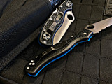Spyderco Rescue 3 Lightweight Thin Blue Line Back Lock Full Serrated Folder-Knives-Spyderco-Mimeocase Tactical/ Nashville Tactical Lounge