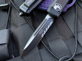 Microtech Ultratech S/E Tactical Black Aluminum Body w/ Black Partially Serrated Blade (3.44”) 121-2T