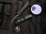 Microtech Ultratech II D/E Black Tactical Aluminum w/ Tactical Black Full Serrated Blade (3.4") 122II-3TS