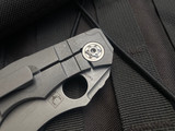Spyderco Stovepipe Folder Titanium Stonewashed Body w/ 20CV Stonewashed Plain Edge Blade (2.8") C260TIP