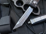 Microtech Ultratech T/E Black Aluminum Body w/ Apocalyptic Full Serrated Blade (3.4”) 123-12AP