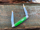 Case Knives Brilliant Green Bone Smooth Mini Copperhead 52825