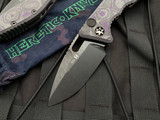 Heretic Knives Medusa T/E Auto Folder Purple Fat Carbon Camo Body w/ Two Tone DLC Plain Edge Blade (3") H011-6A-PUCF