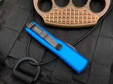 Microtech UTX-85 S/E Blue Aluminum Body w/ Black Partially Serrated Blade (3.1") 231-2BL