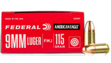 Federal 9mm Ammo - 1 box of 50 Rounds of 115 Grain FMJ Ammunition