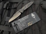 Marfione Custom Socom Elite Warcom Full Carbon Fiber Body w/ Copper Trimmed Lightning Strike Inlays and Rubbed Satin DLC Blade (4”)
