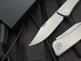 Tactile Knife Co Bexar Slip Joint Folder Textured Titanium Body w/ Magnacut Stonewashed Plain Edge Blade (2.84")