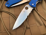 Spyderco Resilience Folder Blue FRN Lightweight Scales w/ CPM S35VN Satin Partially Serrated Blade (4.25") C142PSBL