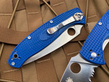 Spyderco Resilience Folder Blue FRN Lightweight Scales w/ CPM S35VN Satin Partially Serrated Blade (4.25") C142PSBL