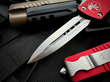 Microtech Troodon D/E Red Aluminum Body w/ Satin Plain Edge Blade (3") 138-4RD