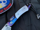 William Henry B12 Spatial Folder Full Meteorite Inlaid Chad Nichols Damascus Body w/ Chad Nichols Mind Melt Damascus Blade (3")
