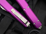 Microtech Ultratech D/E Violet Aluminum Body w/ Stonewashed Full Serrated Blade (3.4") 122-12VI