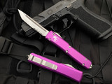Microtech Ultratech T/E Violet Aluminum Body w/ Satin Partially Serrated Blade (3.4") 123-5VI