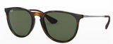 Ray-Ban Erika Sunglasses Light Havana Frame, Dark Green Lenses Rb4171 710/71