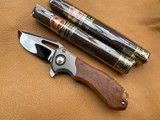 Marfione Custom Protocol Mirror Polished Blade Double Vapor Blast Body w/ Ironwood Scales and Copper Backspacer Bronzed Ti Hardware