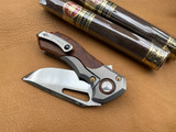 Marfione Custom Protocol Mirror Polished Blade Double Vapor Blast Body w/ Ironwood Scales and Copper Backspacer Bronzed Ti Hardware