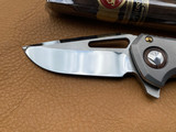 Marfione Custom Protocol Mirror Polished Blade Double Vapor Blast Body w/ Ironwood Scales and Copper Backspacer Bronzed Ti Hardware