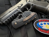 Homer Zhu Custom Parrot #18 Black Folder Titanium Body w/ Rock Grind Blade and Twisted Backspacer and Burnt Ano Hardware