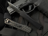 Heretic Knives Manticore S T/E Iconoclast Series Carbon Fiber and Black Aluminum Body w/ DLC Plain Edge Blade (2.6") H023-6A-CF