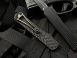 Heretic Knives Manticore S T/E Iconoclast Series Carbon Fiber and Black Aluminum Body w/ DLC Plain Edge Blade (2.6") H023-6A-CF
