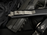 Microtech Ultratech Warhound Black Aluminum Body w/ Stonewashed Plain Edge Blade (3.4") 119W-10S