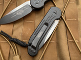 Microtech LUDT Auto Folder Black Tactical Aluminum Body w/ Two Tone Black Plain Edge Blade (3.4") 135-1T