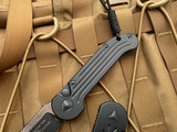 Microtech LUDT Auto Folder Black Tactical Aluminum Body w/ Two Tone Black Plain Edge Blade (3.4") 135-1T