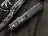 Microtech Dirac Delta D/E Tactical Black Aluminum Body w/ Black Full Serrated Blade (3.8") 227-3T
