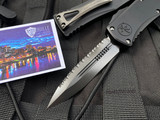 Microtech Hera D/E Shadow Edition Black Body w/ DLC Full Serrated Blade (3.08") 702-3DLCTSH