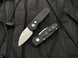 Pro-Tech Runt 5 Limited Wharncliffe Auto Folder Black Dragon Scale Handle and Pearl Button w/ Stonewashed 20CV Blade (1.94”) R5130