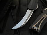 Heretic Knives Custom Prototype Roc Auto OTF Black Body and Flamed Pocket Clip w/ Hand Ground Satin Blade