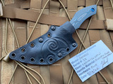 Jake McCoy Bladeworks Genesis #33 Electric Blue CamoCarbon Scales and Blue Hardware w/ S35VN Satin Blade