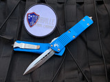 Microtech Troodon D/E Blue Aluminum Body w/ Satin Plain Edge Blade (3") 138-4BL