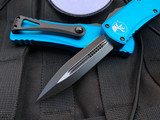 Microtech Hera D/E Turquoise Aluminum Body w/ Black Plain Edge Blade (3.08") 702-1TQ