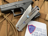 Medford M-48 Flipper Red Body and Flamed Hardware/Pocket Clip w/ Tumbled S35VN Blade (3.9”)