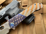Medford 187DP American Flag Pattern Handle and Flamed Hardware/Clip w/ S35VN Drop Point Blade (3.75”)