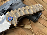Medford Praetorian Genesis Ti Violet-Bronze Sculpted Predator Body and Flamed Hardware/Clip w/ Tumbled Tanto S35VN Blade (3.3”)