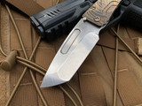 Medford Slim Midi Bronze Laurel Leaf Engraving and Bronzed Hardware/Pocket Clip w/ Tanto Magnacut Blade (3.25”)